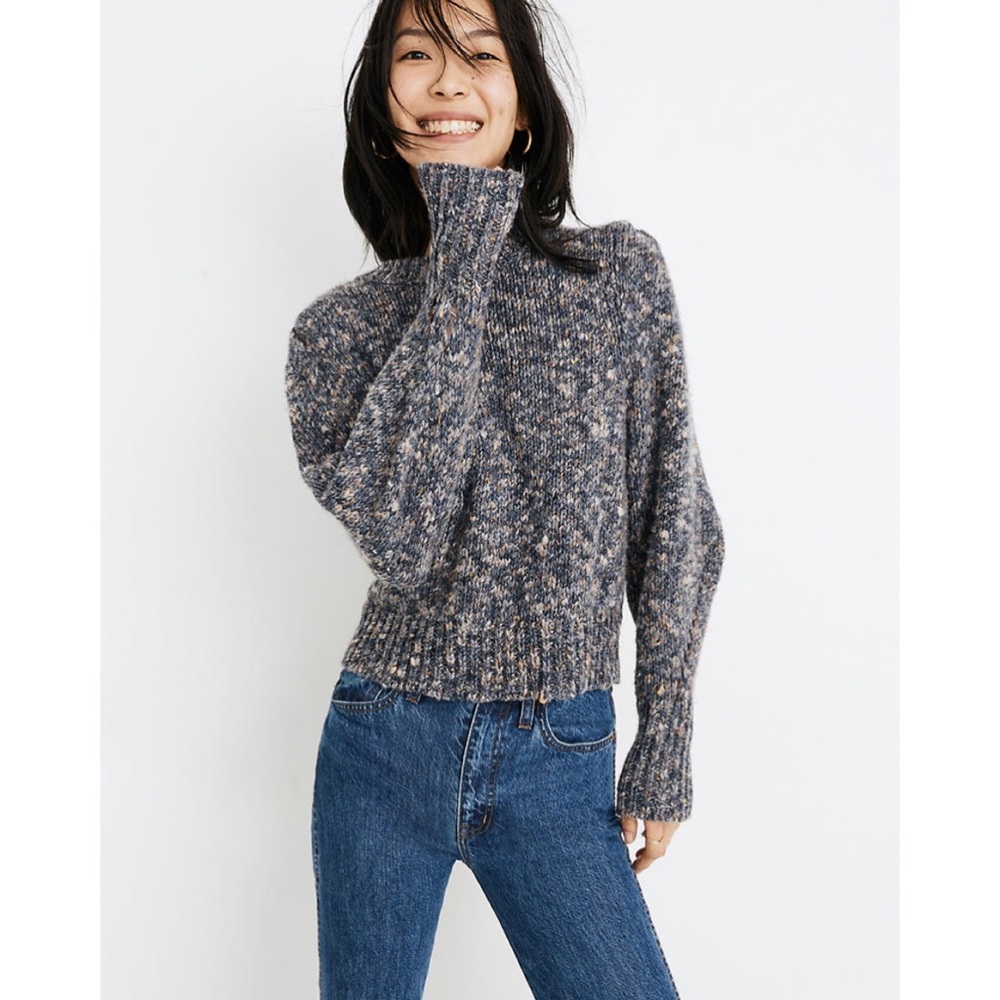 NWT Madewell Pleat-Shoulder Pullover Sweater